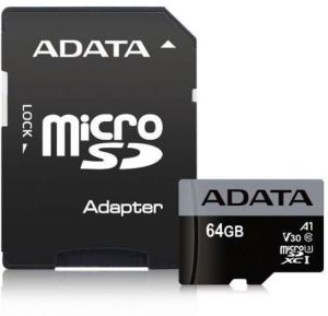 A-Data / 64GB microSDXC Premier Pro UHS-I U3 Class 10 (V30S) + adapterrel