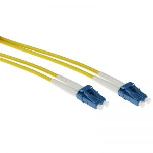 ACT / Singlemode 9/125 OS2 duplex armored fiber cable with LC connectors 0, 5m Yellow