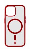 Cellularline Pop Mag back cover with Magsafe support for Apple iPhone 15,  clear/red