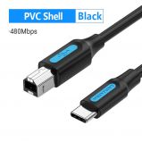  VENTION KBEL USB 2.0 C - B, 2A 1M Fekete