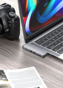 FIXED / 7-port aluminum USB-C HUB Mac for MacBooks gray