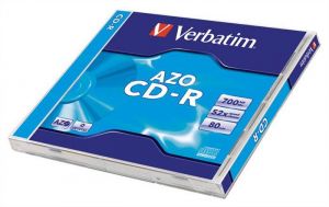 VERBATIM / CD-R lemez, Crystal bevonat, AZO, 700MB, 52x, 1 db, norml tok, VERBATIM 