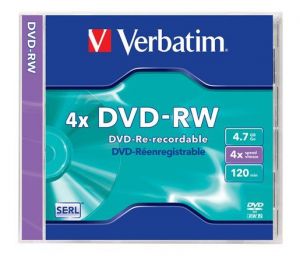 VERBATIM / DVD-RW lemez, jrarhat, 4,7GB, 4x, 1 db, norml tok, VERBATIM