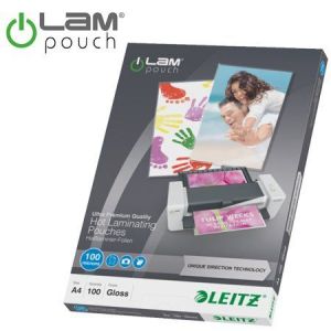 LEITZ / Meleglaminl flia, 100 mikron, A4, fnyes, UDT technolgival, LEITZ 