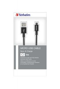 VERBATIM / USB kbel, USB - micro USB, 1 m, VERBATIM, fekete