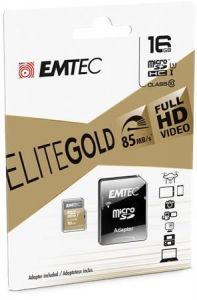 EMTEC / Memriakrtya, microSDHC, 16GB, UHS-I/U1, 85/20 MB/s, adapter, EMTEC 