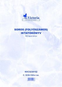 VICTORIA / Nyomtatvny, iktatknyv, 100 lap, A4, VICTORIA PAPER 