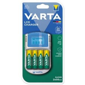 VARTA / Elemtlt, AA ceruza/AAA mikro, 4x2600 mAh AA, LCD kijelz, 12V USB, VARTA