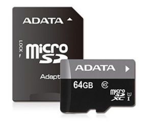 A-Data / 64GB microSDXC Class 10 Premier UHS-I + adapterrel