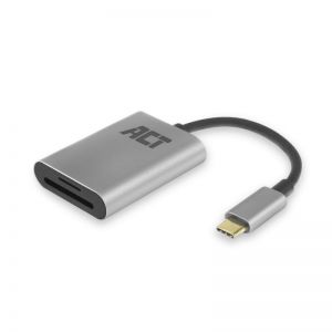 ACT / AC7054 USB-C Card Reader for SD/Micro SD Silver