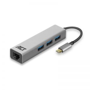 ACT / AC7055 USB-C Hub 3 port with Gigabyte Ethernet Grey