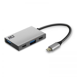 ACT / AC7070 Hub 4 port with 2x USB-C and 2x USB-A Grey