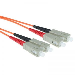 ACT / LSZH Multimode 62.5/125 OM1 fiber cable duplex with SC connectors 0, 5m Orange