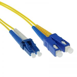 ACT / LSZH Singlemode 9/125 OS2 fiber cable duplex with LC and SC connectors 0, 5m Yellow