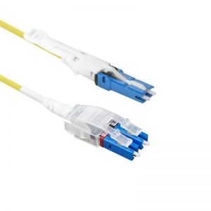 ACT / Singlemode 9/125 OS2 Polarity Twist uniboot duplex fiber patch cable with CS - LC connectors 0, 5m Yellow