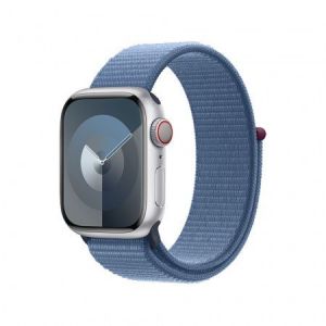 Apple / Watch S9 Cellular 41mm Silver Alu Case with Storm Blue Sport Loop