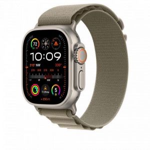 Apple / Watch Ultra 2 Cellular 49mm Titanium Case with Olive Alpine Loop Small