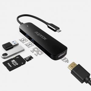Approx / APPC45 5-in-1 USB Type-C Adapter Black