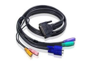 ATEN / 2L-1701S 1, 1m PS/2 VGA KVM with Audio Cable