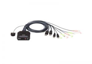 ATEN / CS22DP 2-Port USB DisplayPort Cable KVM Switch with Remote Port Selector