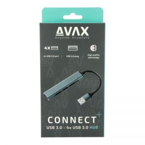 Avax / HB600 CONNECT+ 4-port USB3.0 HUB Black