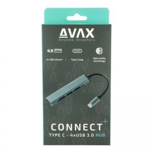 Avax / HB601 CONNECT+ 4-port USB3.0 HUB Black