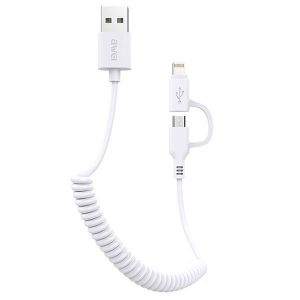 Awei / CL-53 2 in 1 USB - micro USB/Lightning cable 1m White