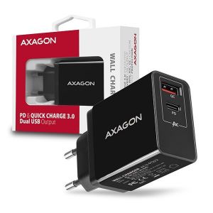 AXAGON / ACU-PQ22 Wall Charger PD & Quick Charge 3.0 Dual USB Output 22W Black