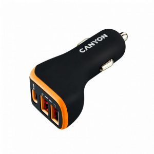 Canyon / CNE-CCA08BO Triple USB Car Charger 18W Black/Orange