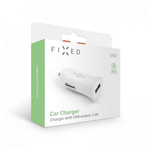 FIXED / Car charger with USB output,  12W,  white