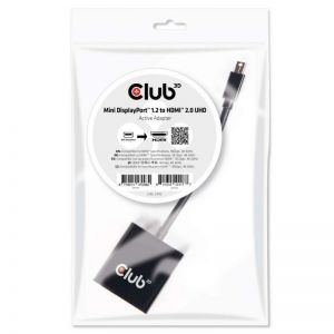 Club3D / Mini DisplayPort 1.2 to HDMI 2.0 UHD Active Adapter Black