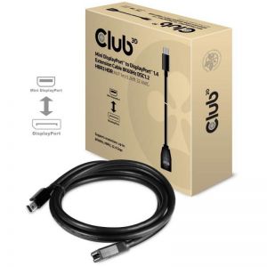 Club3D / Mini DisplayPort to DisplayPort1.4 Extension Cable 8K60Hz DSC1.2 HBR3 HDR M/F 1m