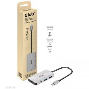 Club3D / USB Gen2 Type-C PD Charging Hub to 2x Type-C 10G ports and 2x USB Type-A 10G ports
