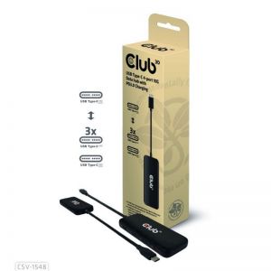 Club3D / USB Type-C 4-port 10G Data hub with PD3.0 Charging Black