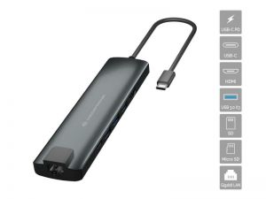 Conceptronic  / DONN06G 9in1 USB3.2 Gen 1 Docking Station Grey