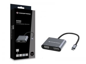 Conceptronic  / DONN16G 4in1 USB3.2 Gen 1 Docking Station Grey
