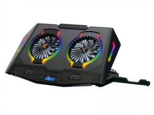 Conceptronic  / THYIA02B ERGO RGB 2-Fan Gaming Laptop Cooling Pad with Mobile Holder Black