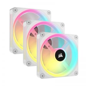 Corsair / iCUE LINK QX120 RGB 120mm PWM PC Fans Starter Kit with iCUE LINK System Hub White