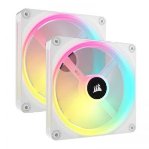 Corsair / iCUE LINK QX140 RGB 140mm PWM PC Fans Starter Kit with iCUE LINK System Hub White