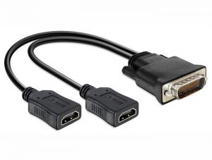 DeLock / Adapter DMS-59 male > 2 x HDMI female 20cm