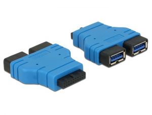 DeLock / Adapter USB 3.0 pin header female > 2x USB 3.0 Type-A female parallel