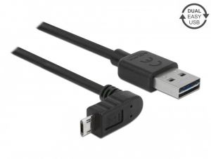 DeLock / Cable EASY-USB 2.0 Type-A male > EASY-USB 2.0 Type Micro-B male angled up / down 2m Black