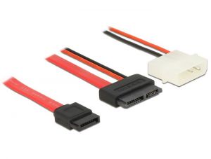 DeLock / Cable SATA 6 Gb/s 7 pin receptacle + 4 pin power plug (5 V) > Slim SATA 13 pin receptacle 50cm