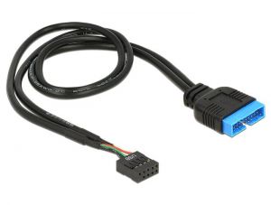 DeLock / Cable USB 2.0 pin header female > USB 3.0 pin header male 45 cm