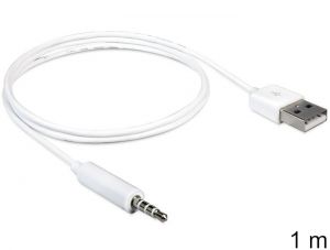 DeLock / Cable USB-A male > Stereo jack 3.5 mm male 4 pin IPod Shuffle 1m