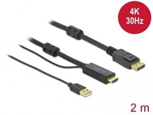DeLock / HDMI to DisplayPort 4K 30Hz 2m cable Black