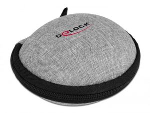 DeLock / Headphone protection bag for in-ear headphones Grey