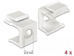 DeLock / Keystone cover white with 8mm hole 4 pieces