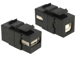 DeLock / Keystone module USB 2.0 A female > USB 2.0 B female Black