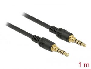 DeLock / Stereo Jack Cable 3.5 mm 4 pin male > male 1m Black